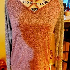 MORAL FIBER LADIES Lg. RAGLAND SWEATER/ SHIRT